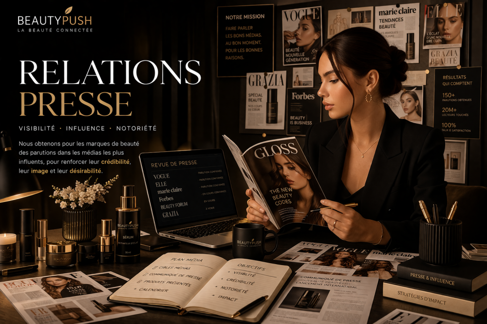 Relations presse cosmétiques : visibilité, image et croissance de marque - Experte Croissance Marques Beauté